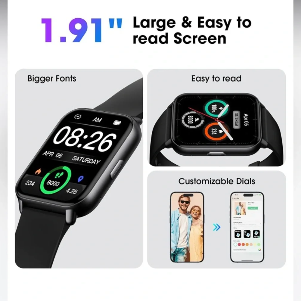 Smartwatch with Black Band by M2